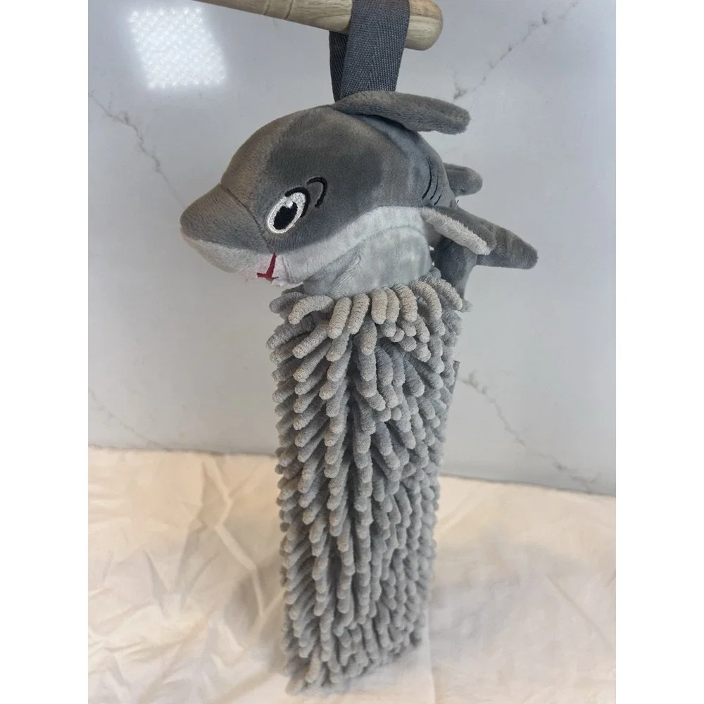 Norwex Pet To Dry Towel Gray Baby Shark Kids Chenille Microfiber